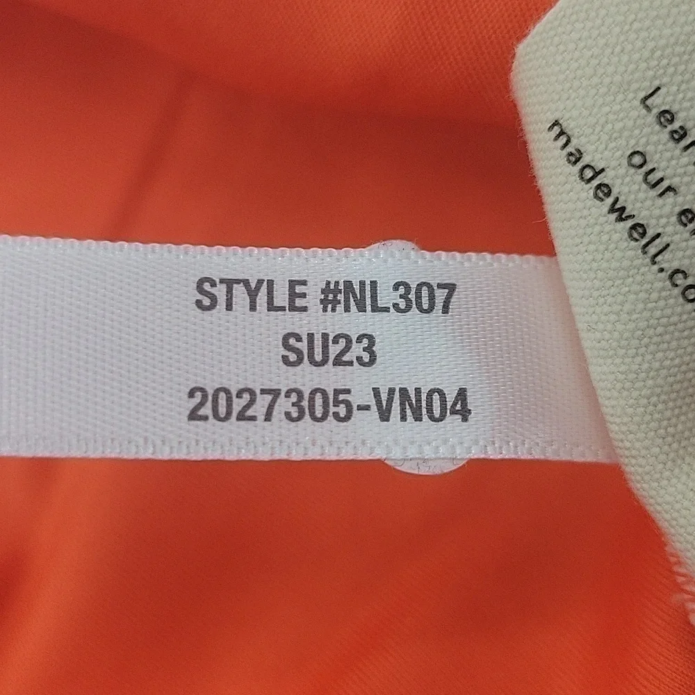 Madewell Flex Sweetheart Crop Tank Top in Brilliant Tangerine size XXS NWT NL307